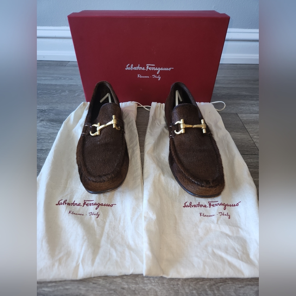 Salvatore Ferragamo Calf Fur Loafers